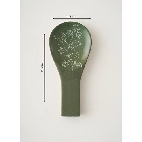 Bella Maison Floral Mango Kirli Kaşıklık Yeşil (25x11,2x2 Cm) Yeşil