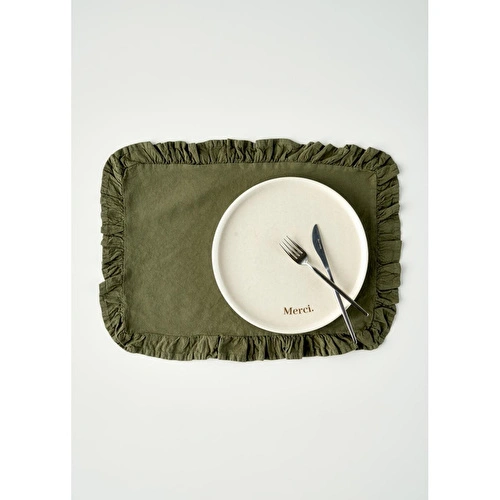 Bella Maison %100 Pamuk Elegance Amerikan Servis Haki (35x45 Cm) Haki