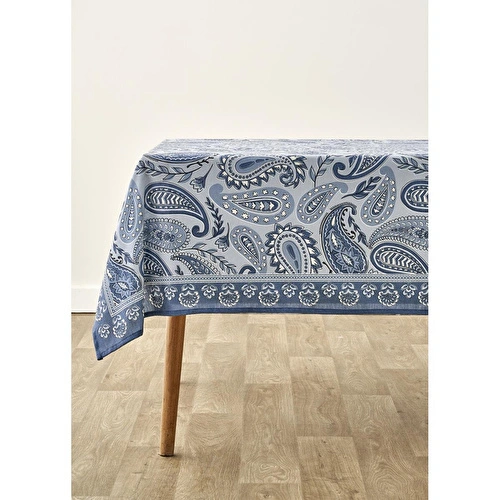 Bella Maison Paisley Baskılı Masa Örtüsü Mavi (150x250 Cm) Mavi