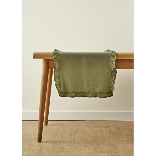 Bella Maison %100 Pamuk Elegance Runner Haki (50x150 Cm) Haki