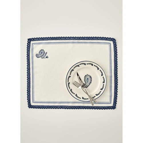 Bella Maison Paisley Kopanakili Amerikan Servis Mavi (35x45 Cm) Mavi