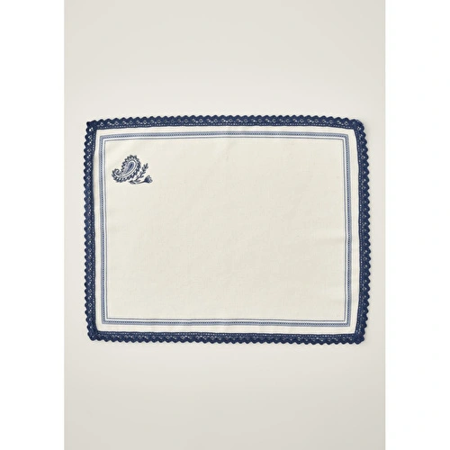 Bella Maison Paisley Kopanakili Amerikan Servis Mavi (35x45 Cm) Mavi