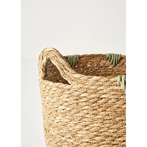 Bella Maison Auris Kulplu Sepet Naturel (30x28x24 Cm) Naturel