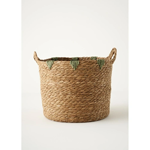 Bella Maison Auris Kulplu Sepet Naturel (30x28x24 Cm) Naturel