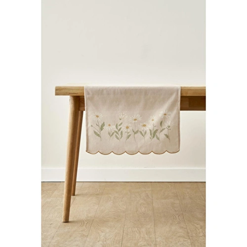 Bella Maison Daisy Scallop Kenar Runner Bej (50x150 Cm) Bej