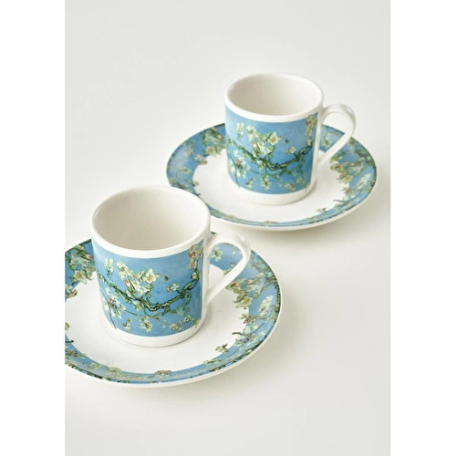 Bella Maison Van Gogh Almond Blossom 2'li Kahve Fincanı Seti Turkuaz (90 Cc) Mavi