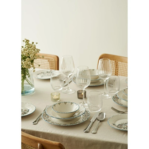 Bella Maison Vintage Porselen 48 Parça 12 Kişilik Yemek Takımı Mavi