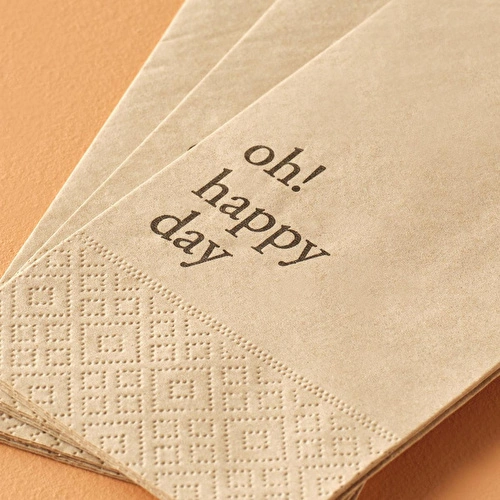 Bella Maison Oh Happy Day 100'lü Kağıt Peçete Kahverengi (33x33 Cm)