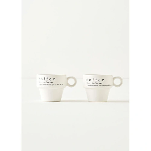 Bella Maison Coffeeaholic Seramik Espresso 2'li Set Siyah (105 Cc) Siyah