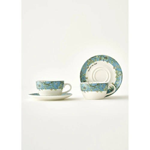 Bella Maison Van Gogh Almond Blossom 2'li Çay Fincanı Seti Turkuaz (270 Cc) Mavi