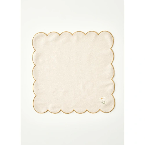 Bella Maison Daisy Scallop Kenar Peçete Bej (40x40 Cm) Bej