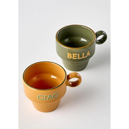 Bella Maison Line Espresso 2'li Set Hardal-yeşil (105 Cc) Çok Renkli