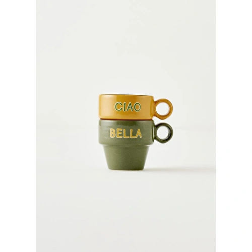 Bella Maison Line Espresso 2'li Set Hardal-yeşil (105 Cc) Çok Renkli