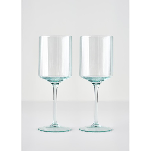 Bella Maison Stripe Kadeh 2'li Yeşil (440 Cc)