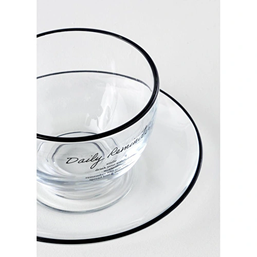 Bella Maison Daily Reminder 2'li Çay Fincan Seti Siyah (240 Cc) Siyah
