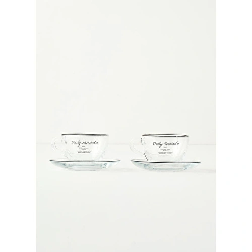 Bella Maison Daily Reminder 2'li Çay Fincan Seti Siyah (240 Cc) Siyah