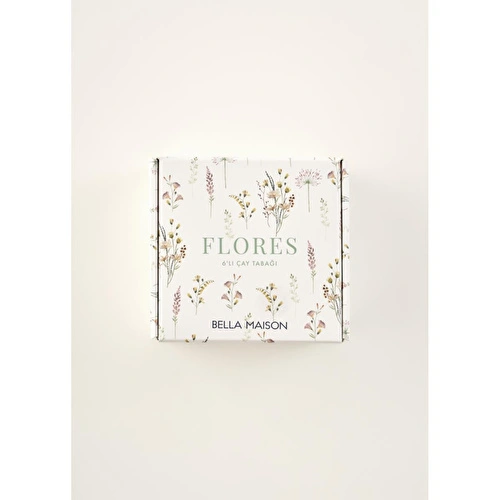 Bella Maison Flores Porselen 6'lı Çay Tabağı Seti (12 Cm) Çok Renkli