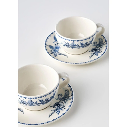Bella Maison Bleu Blanc 2'li Çay Fincan Seti Mavi (270 Cc) Mavi