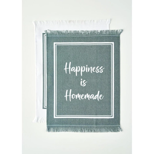 Bella Maison Happiness Pamuklu Kurulama Bezi 2'li Yeşil (40x50 Cm) Yeşil
