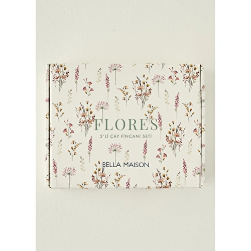 Bella Maison Flores Porselen 2'li Çay Fincanı Seti (180 Cc) Çok Renkli