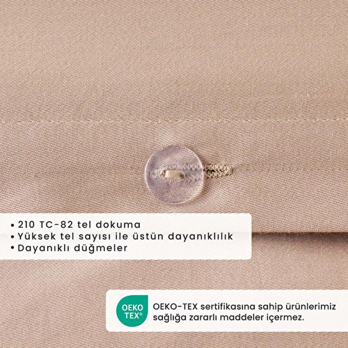 Bella Maison %100 Pamuk Saten Supreme Basic Tek Kişilik Nevresim Seti Vizon (160x220 Cm) Vizon