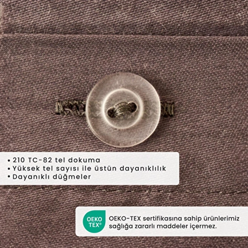 Bella Maison %100 Pamuk Saten Supreme Basic Çift Kişilik Nevresim Seti Antrasit (200x220 Cm) Antrasit