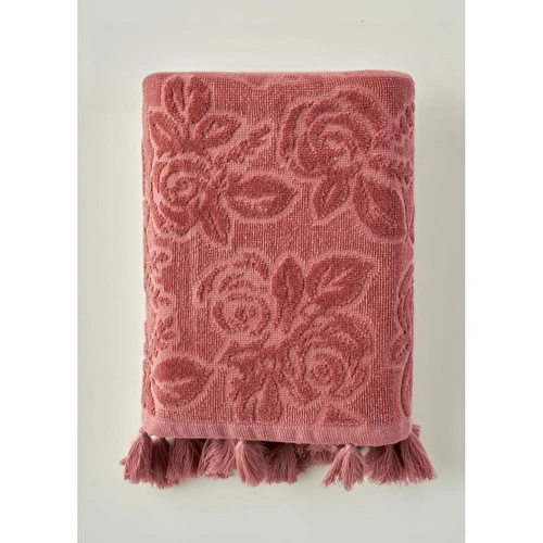 Bella Maison %100 Pamuk Rose Jakarlı Yüz Havlusu Mürdüm (50x90 Cm) Mürdüm