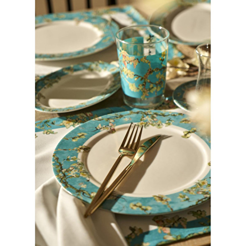 Bella Maison Van Gogh Almond Blossom Porselen Servis Tabağı Turkuaz (27 Cm) Mavi