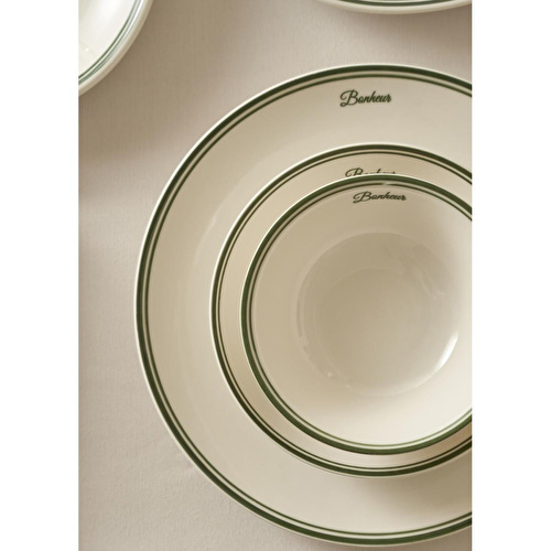 Bella Maison Bonheur Porselen Servis Tabağı Yeşil (28 Cm) Yeşil