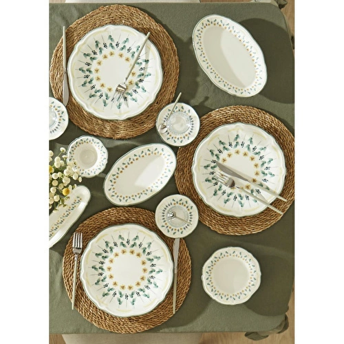 Bella Maison Adelina Stoneware 52 Parça 12 Kişilik Kahvaltı Takımı Yeşil
