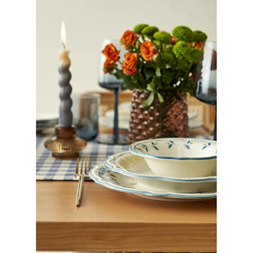 Bella Maison Mabel Stoneware 48 Parça 12 Kişilik Yemek Takımı Mavi