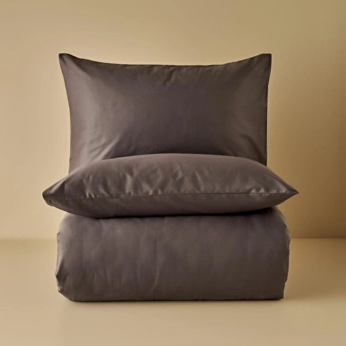 Bella Maison %100 Pamuk Saten Supreme Tek Kişilik Nevresim Seti Antrasit (160x220 Cm) Antrasit