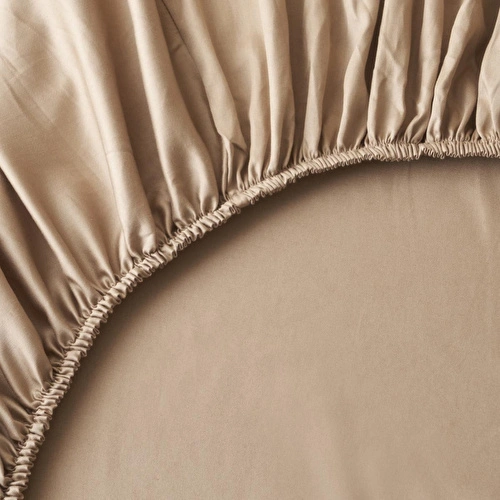 Bella Maison %100 Pamuk Saten Supreme Basic Tek Kişilik Lastikli Çarşaf Vizon (100x200x35 Cm) Vizon