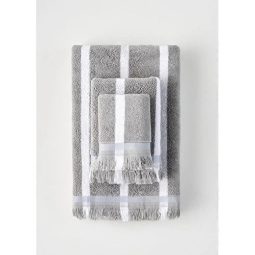 Bella Maison %100 Pamuk Ella Banyo Havlusu Gri (90x150 Cm) Gri