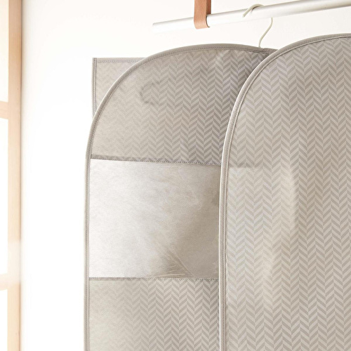 Ocean Home Textile Gri Balıksırtı Elbise Kılıfı 60 X 135 Cm