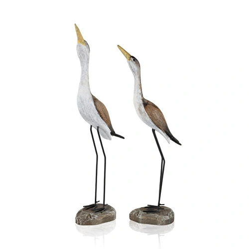 The Mia Retro Coastal 2'li Dekoratif Kuş Biblo Seti 56 Cm