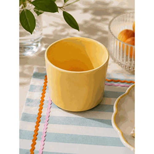 Beige & Stone Sarı Seramik Kupa 175 Ml Minimal Kahve Kupası Çay Fincanı Espresso Ve Türk Kahvesi Bardağı