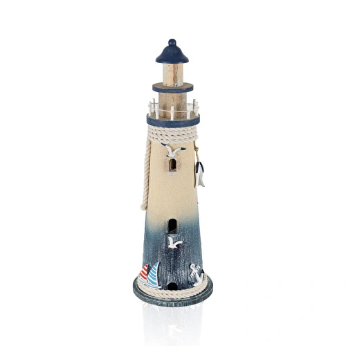 The Mia Retro Marin Deniz Feneri Halat Ve Çapa Obje 52 Cm