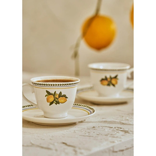 Bella Maison Lemoncello Porselen 2'li Kahve Fincanı Seti (90 Cc) Çok Renkli