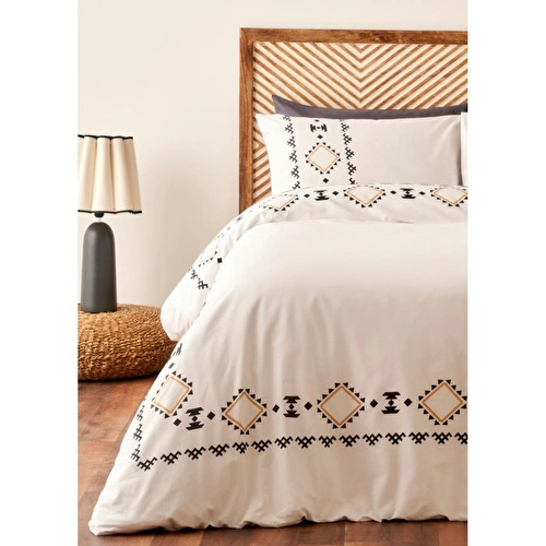 Bella Maison %100 Pamuk Saten Kamila King Size Nevresim Takımı Beyaz (240x220 Cm) Beyaz
