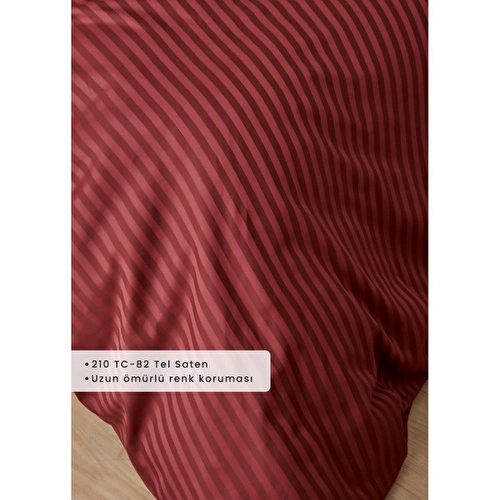 Bella Maison Premium Tencel King Size Saten Nevresim Seti Bordo (240x220 Cm) Bordo