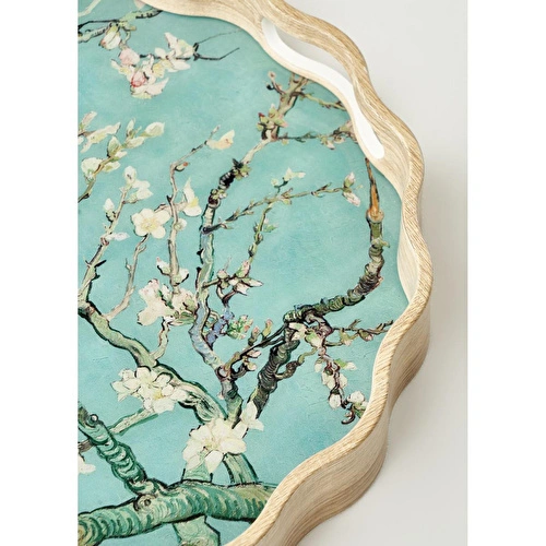 Bella Maison Van Gogh Almond Blossom Dekoratif Tepsi Turkuaz (34x4 Cm) Turkuaz