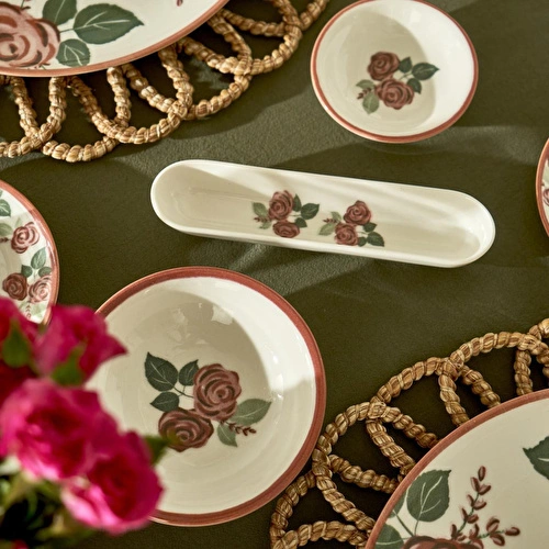 Bella Maison Rose Porselen 26 Parça 6 Kişilik Kahvaltı Takımı Çok Renkli