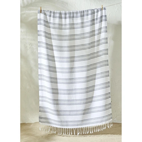 Bella Maison %100 Pamuk Stripe Peştamal Gri (90x160 Cm) Gri