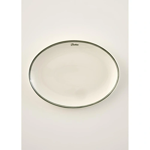 Bella Maison Bonheur Porselen Sunum Tabağı Yeşil (36 Cm) Yeşil