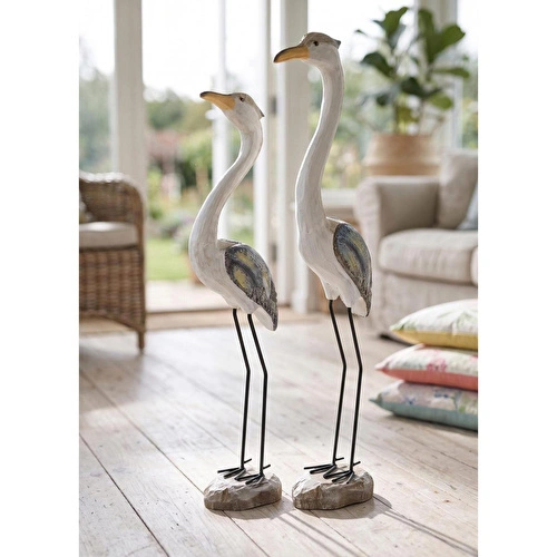 The Mia Marin 2'li Dekoratif Balıkçıl Kuş Biblo Seti 61 Cm