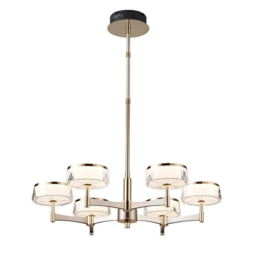 Apliqa Grayson Krom 6'lı 72 Watt Yuvarlak 3 Renkli Led Salon Avize