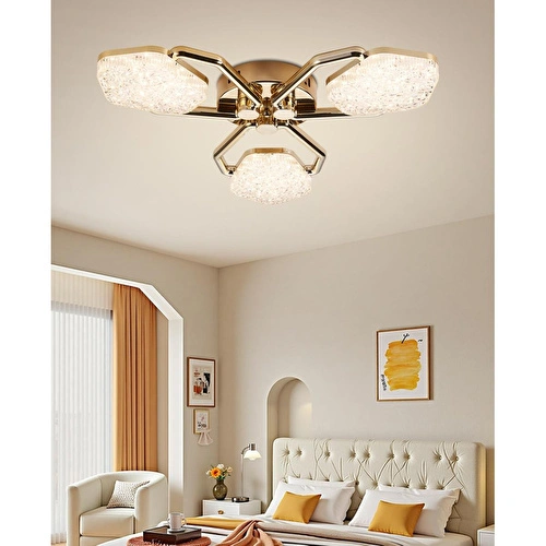 Apliqa Matiz 3'lü Gold 48 Watt Plafonyer 3 Renkli Led Avize