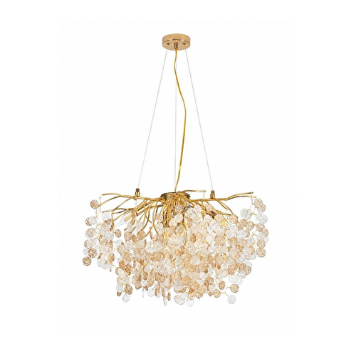 Apliqa Masal 60'lık Yuvarlak Gold Kristal Taşlı Modern, Oturma Odası, Salon Avize