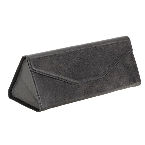Bloominbag Prisma Charcoal Graphite Deri Gözlük Kılıfı – Mıknatıslı Üçgen Tasarım